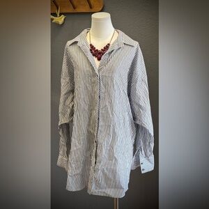 DKNYC striped “painter/poet” top Black and gray Button-Up Shirt, oversize